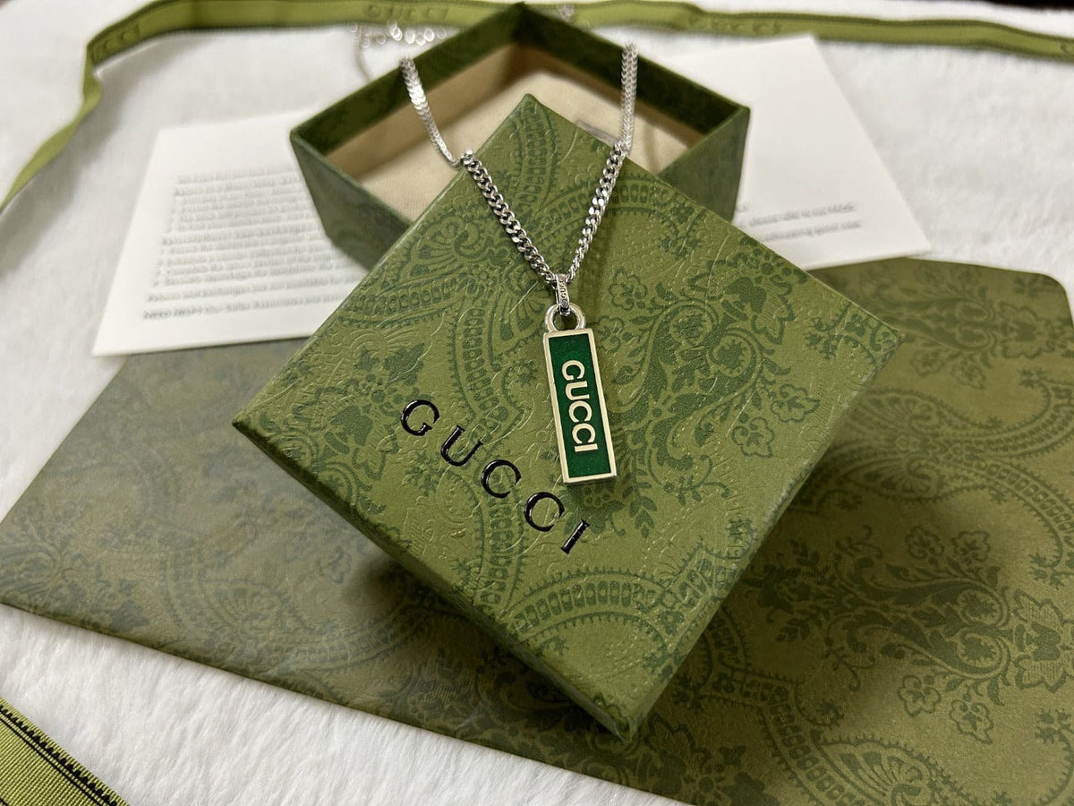 Double Gucci Enamel Pendant Necklace